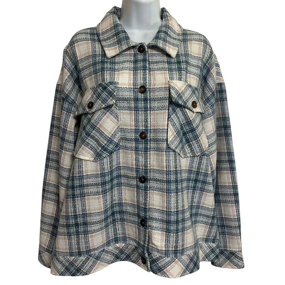 Boston Traders Oversized Button Down Flannel Womens Size L - Picture 2 of 8